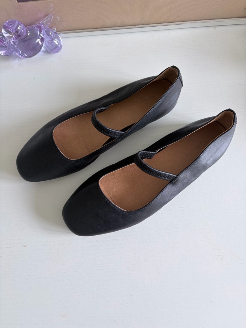 Madewell The Greta Black Square-Toe Mary Jane Flats - Picture 2 of 6
